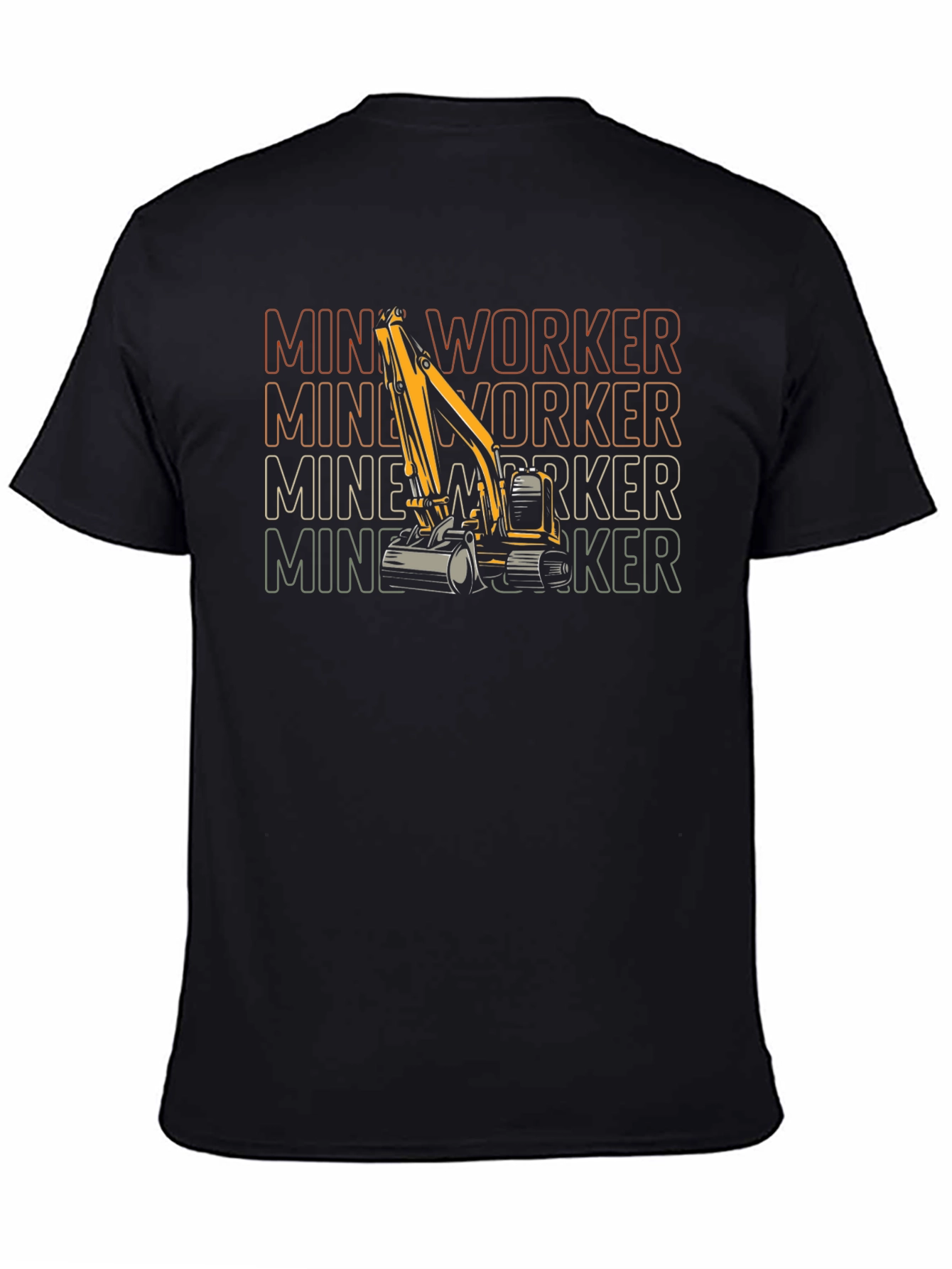 Mine Worker Excavator Graphic T-Shirt