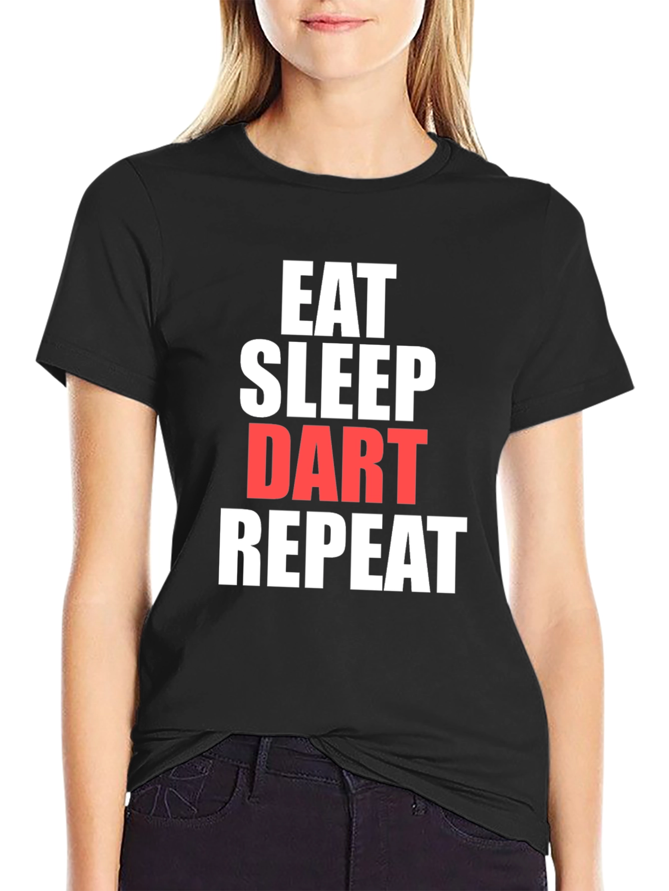 Eat Sleep Dart Repeat Black T-Shirt
