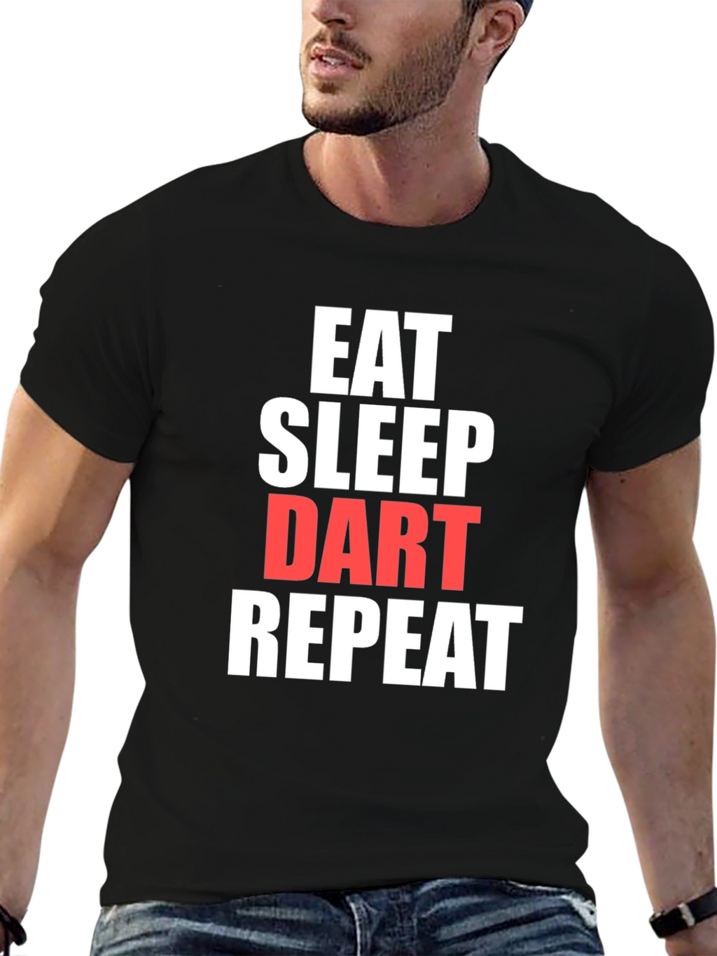 Eat Sleep Dart Repeat Black T-Shirt