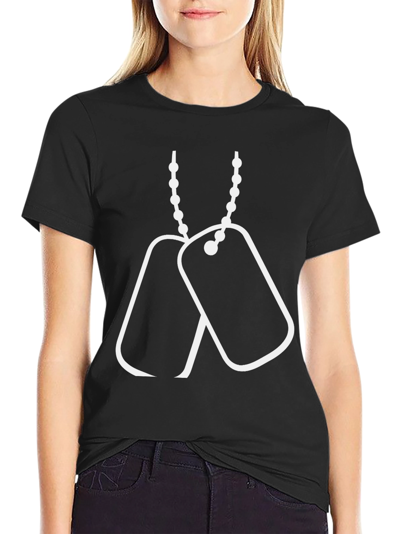 Dog Tags Graphic T-Shirt – Minimalist Military Style Tee