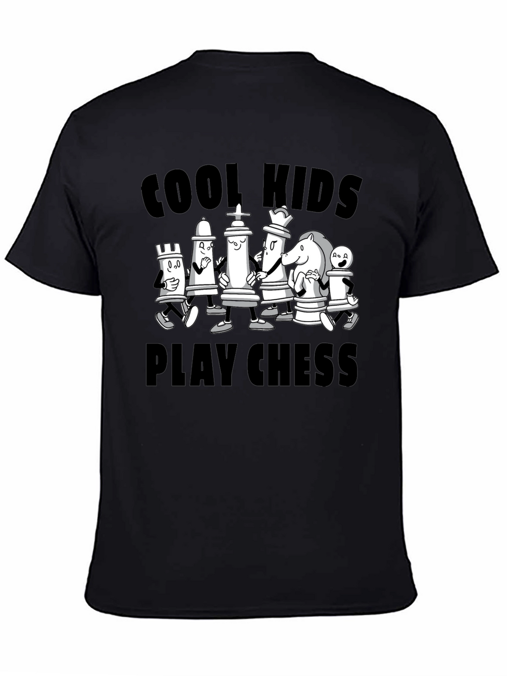 Cool Kids Play Chess Black Graphic Tee