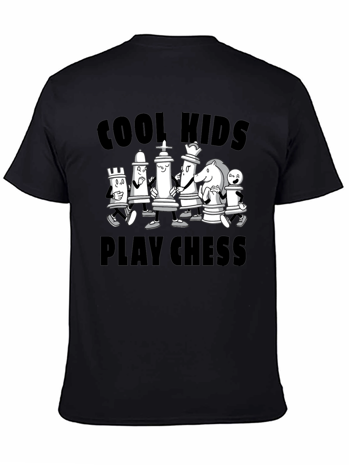 Cool Kids Play Chess Black Graphic Tee