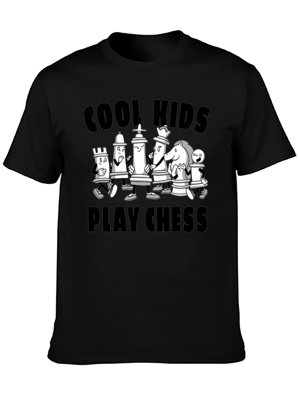 Cool Kids Play Chess Black Graphic Tee
