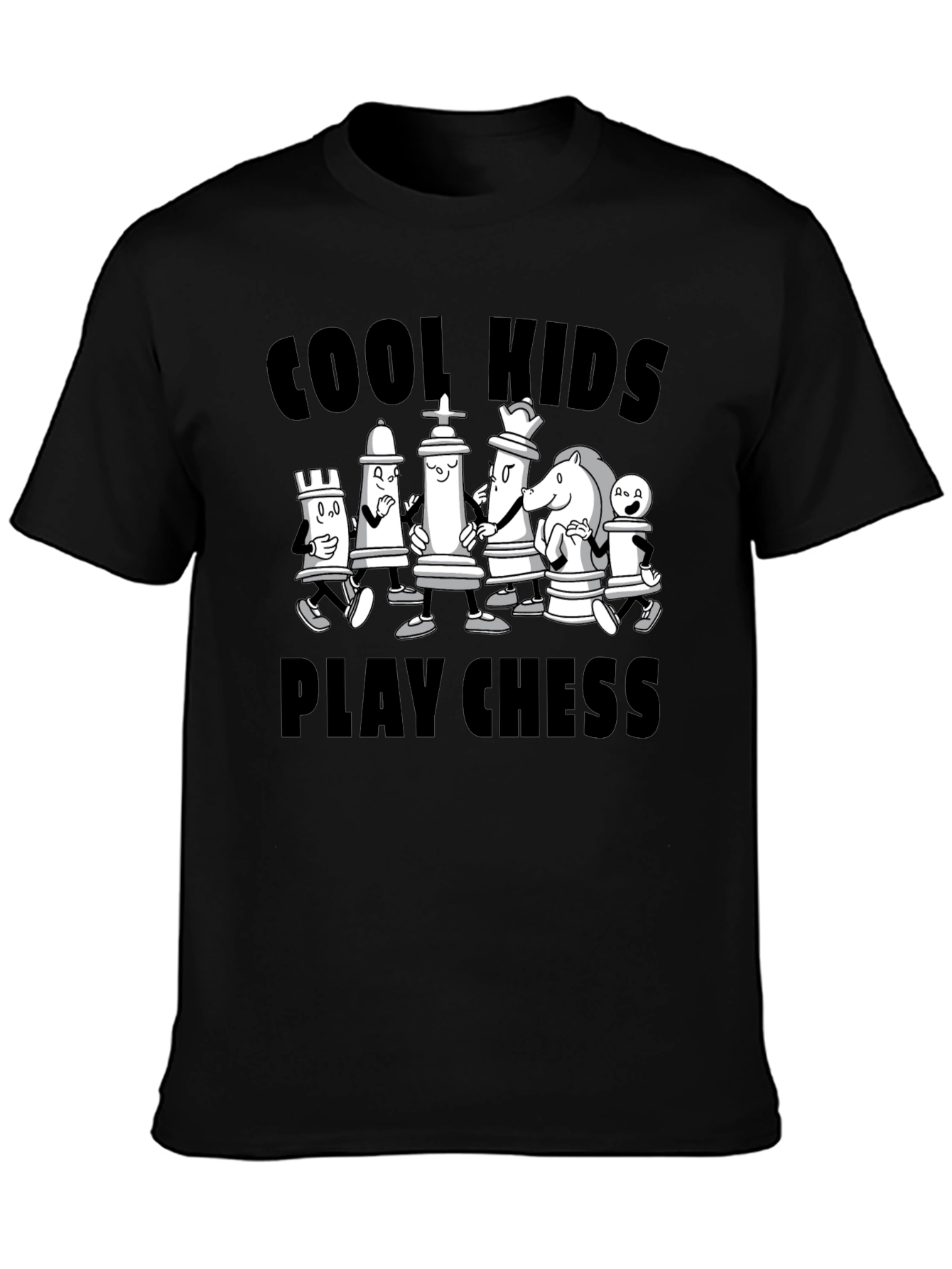 Cool Kids Play Chess Black Graphic Tee