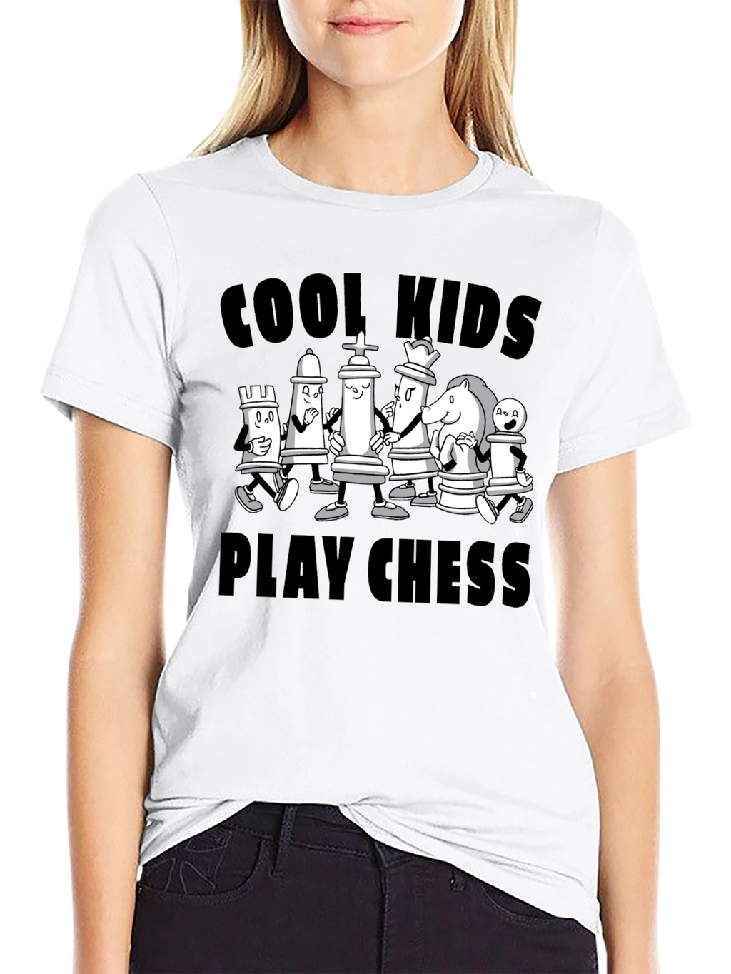 Cool Kids Play Chess Black Graphic Tee