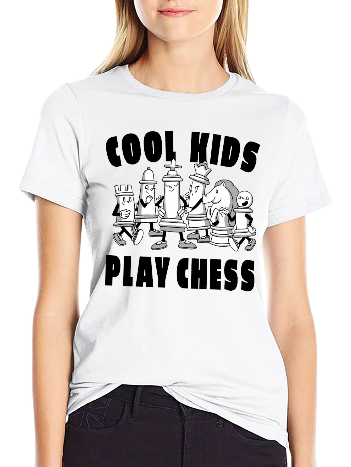 Cool Kids Play Chess Black Graphic Tee