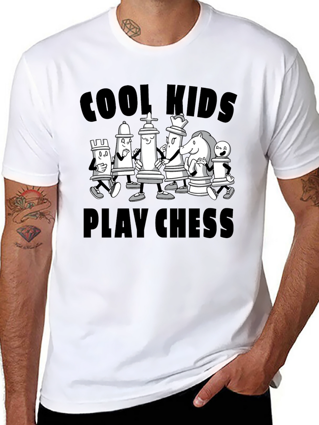 Cool Kids Play Chess Black Graphic Tee