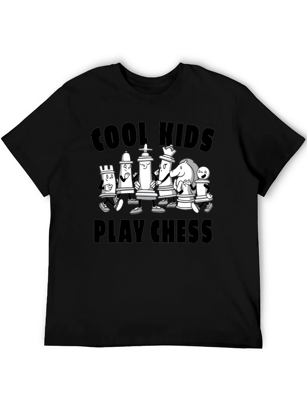 Cool Kids Play Chess Black Graphic Tee