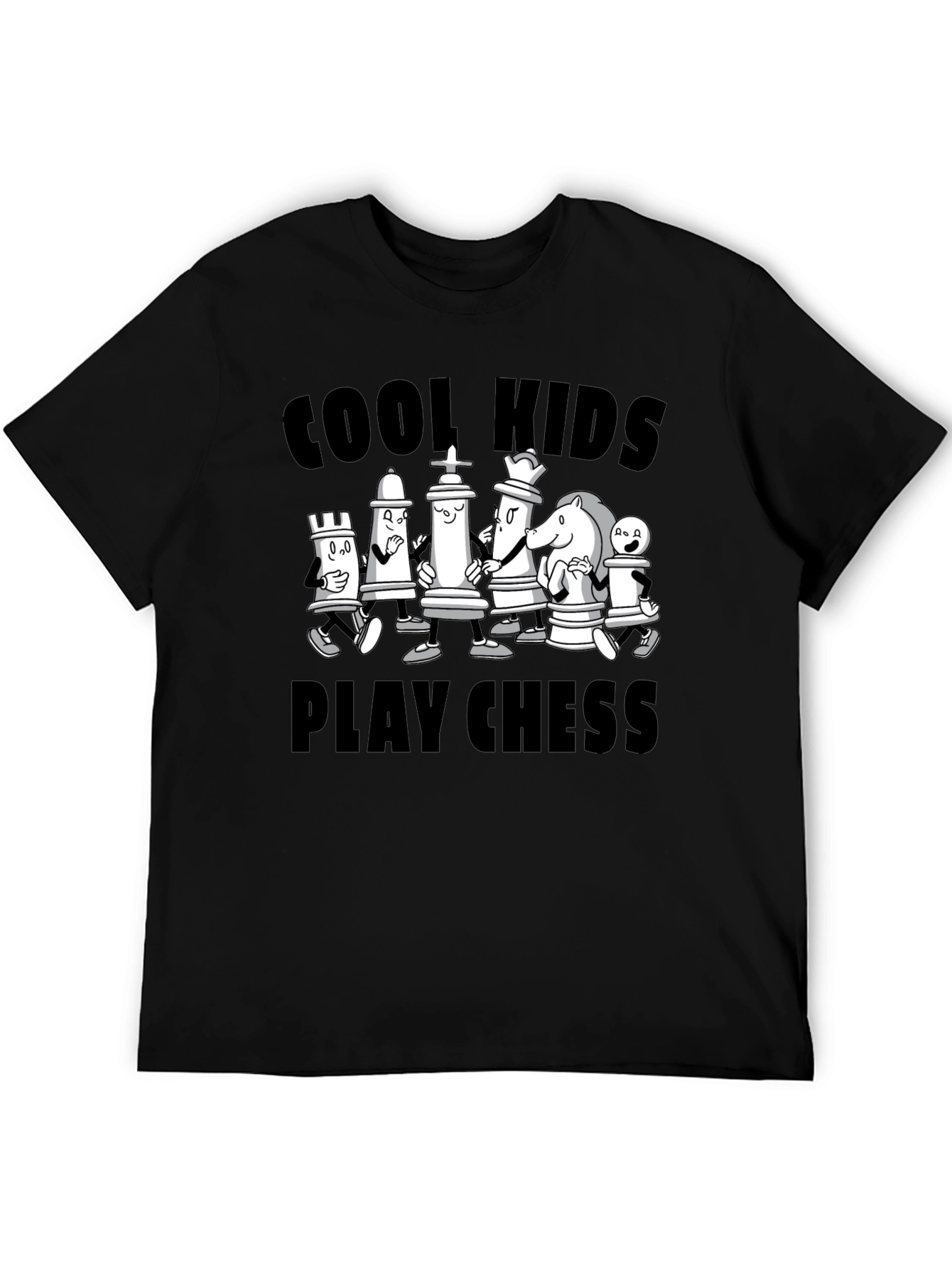 Cool Kids Play Chess Black Graphic Tee