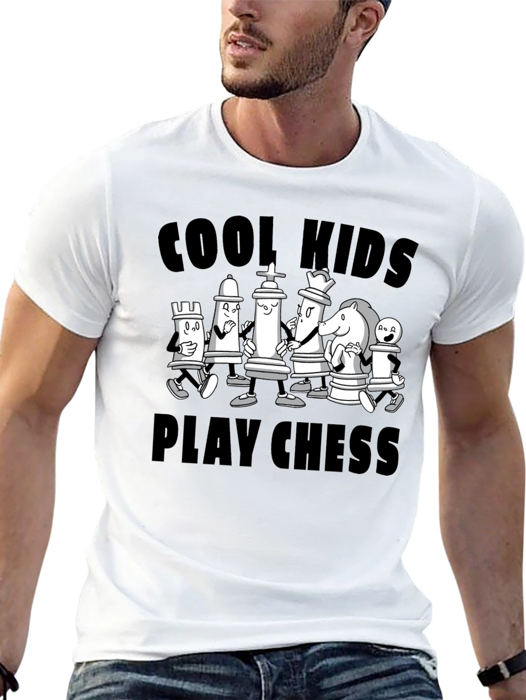 Cool Kids Play Chess Black Graphic Tee