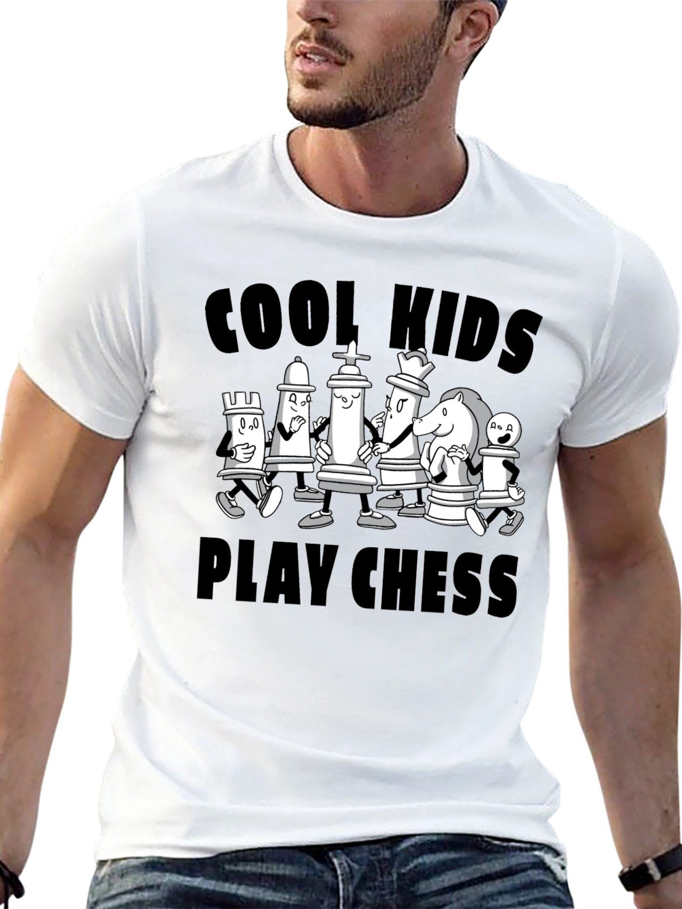 Cool Kids Play Chess Black Graphic Tee