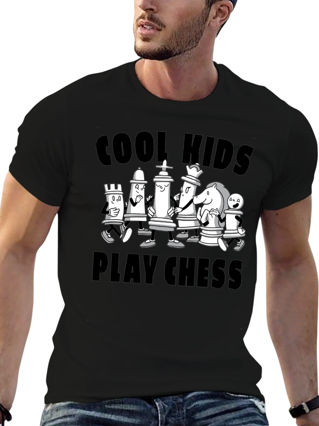 Cool Kids Play Chess Black Graphic Tee