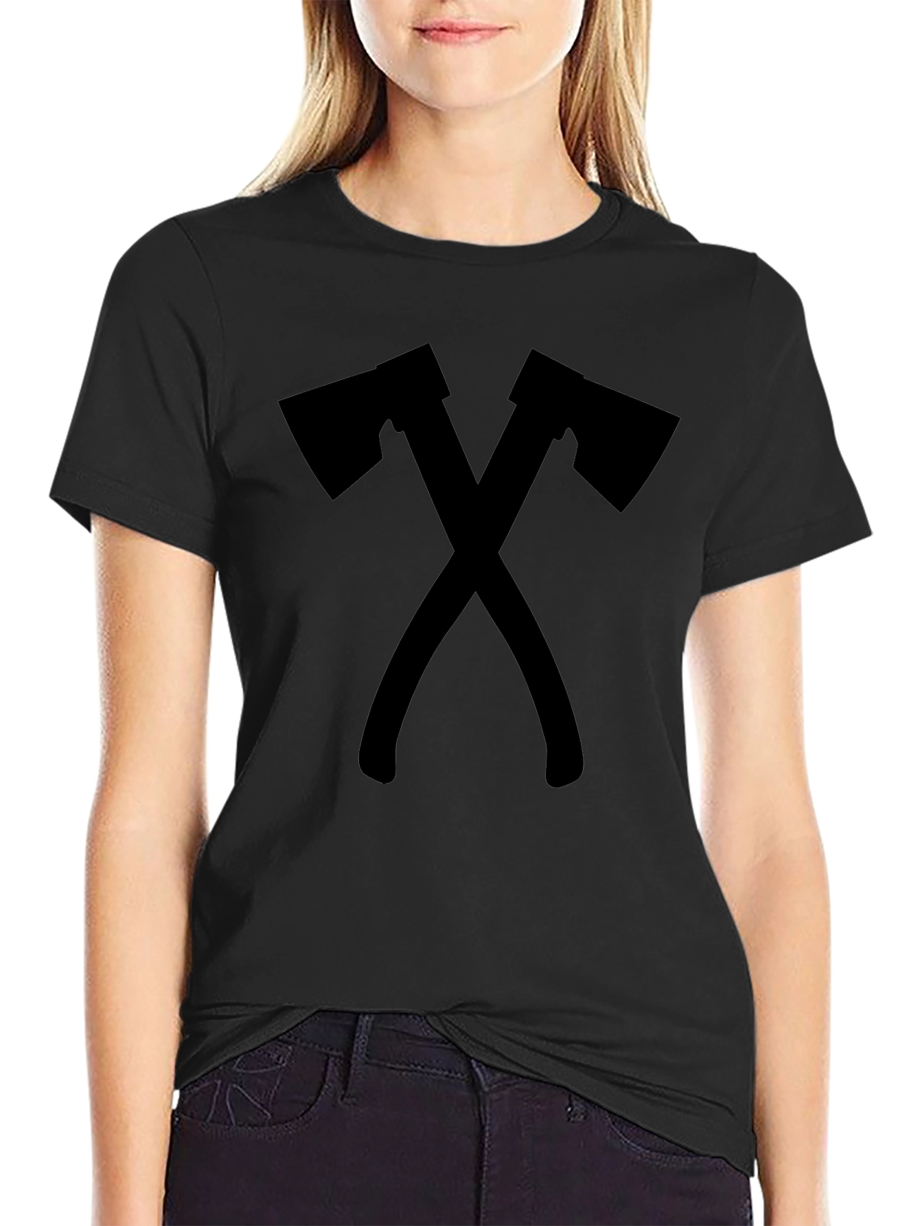 Crossed Axes Graphic Tee - Lumberjack Style Shirt