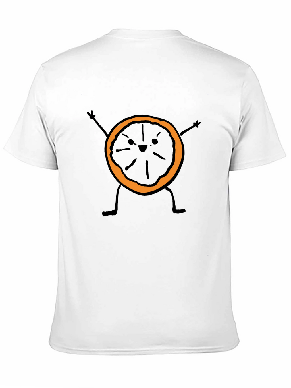 Funny Orange Slice Graphic Tee - Black