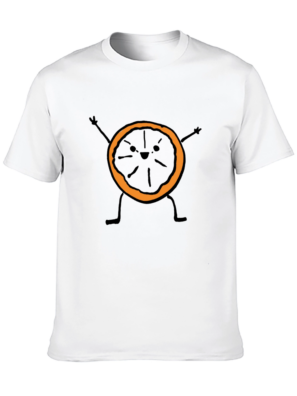 Funny Orange Slice Graphic Tee - Black
