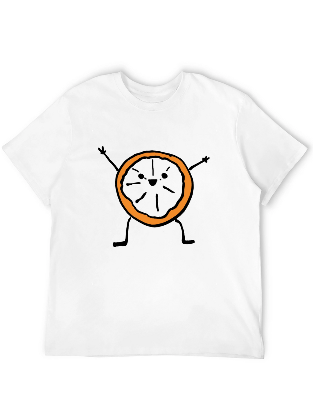 Funny Orange Slice Graphic Tee - Black