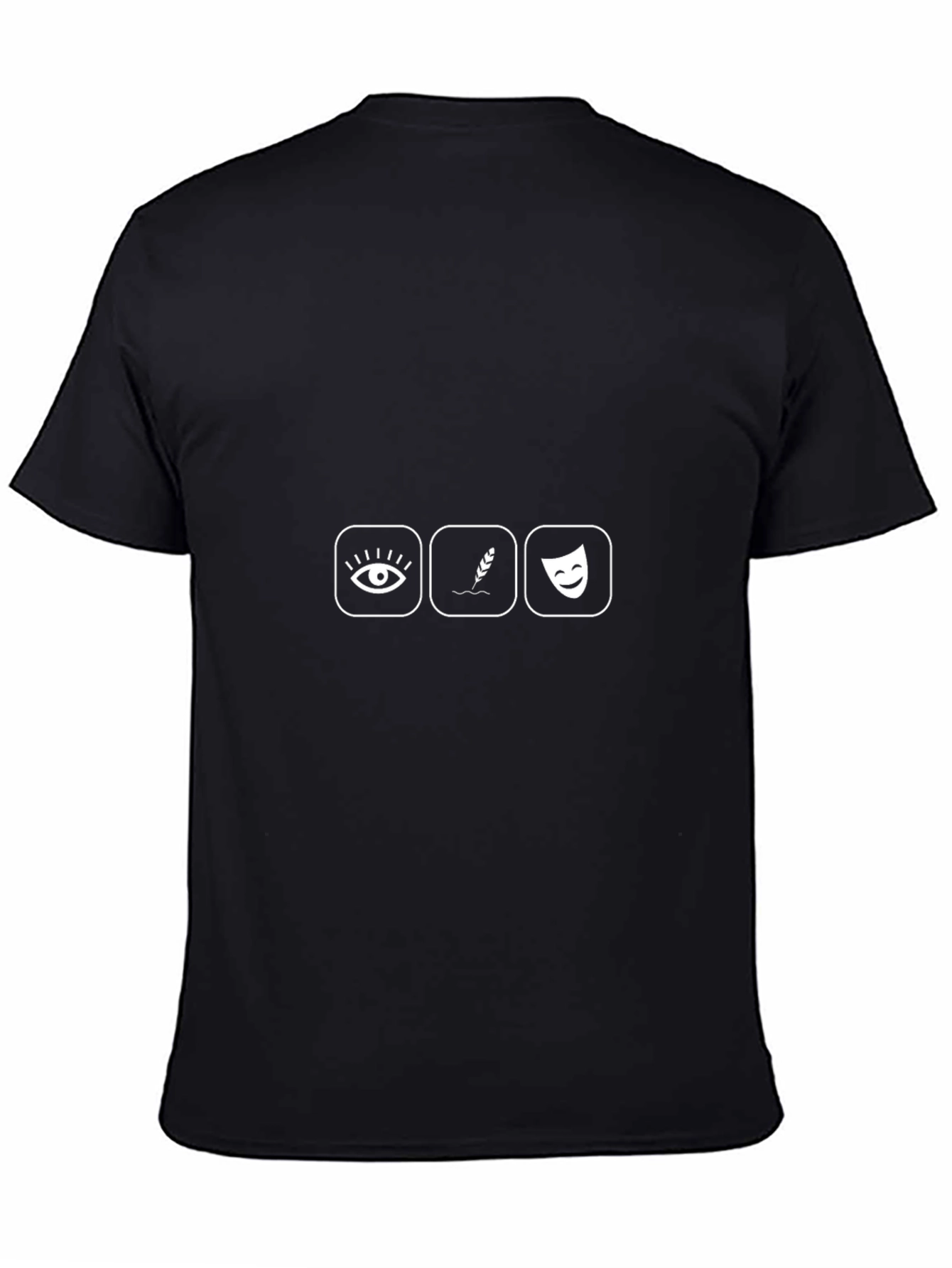 Eye Wheat Mask Graphic Tee - Black Cotton Casual Shirt