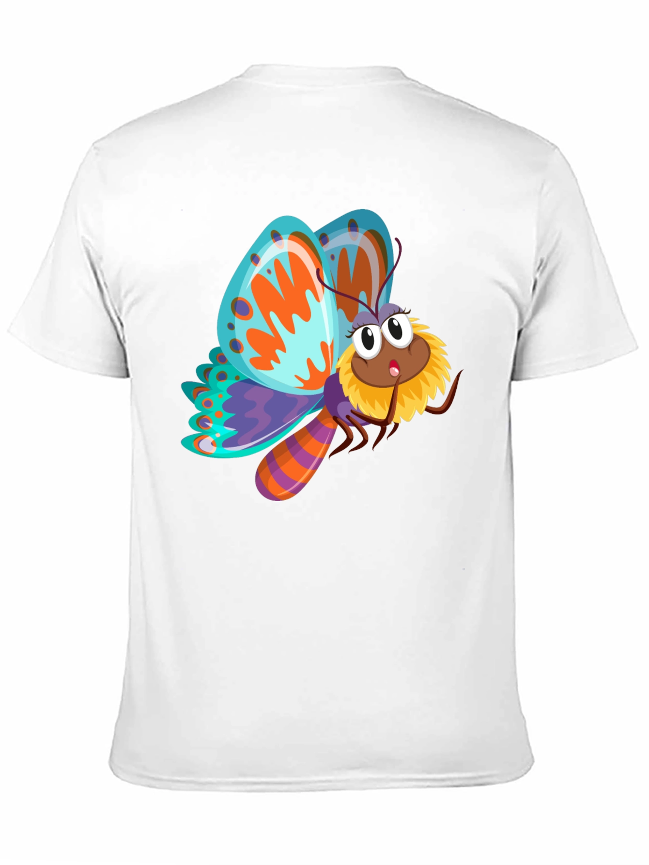 Butterfly Cartoon Graphic Black T-Shirt