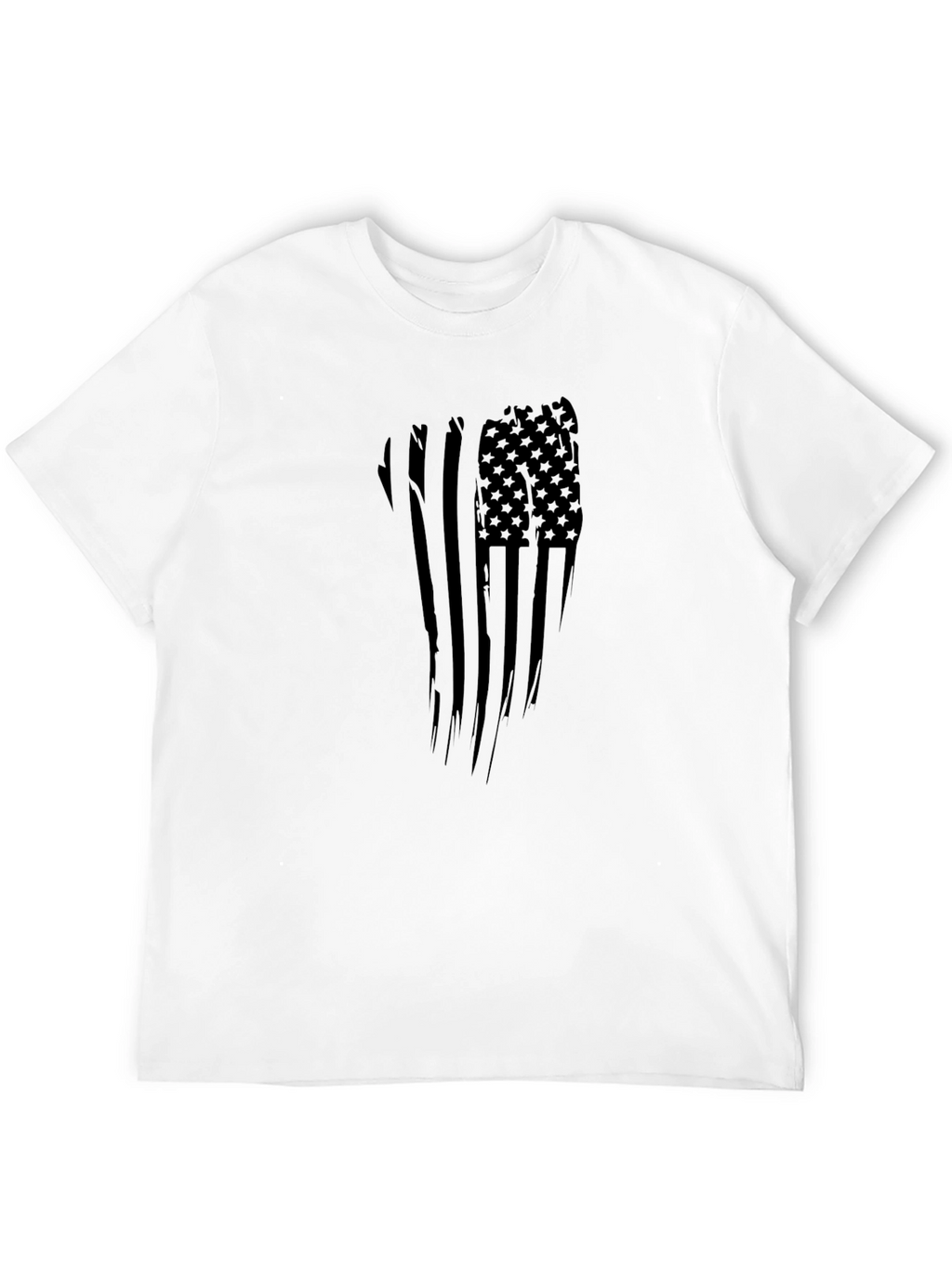 Distressed American Flag Graphic Tee - Black