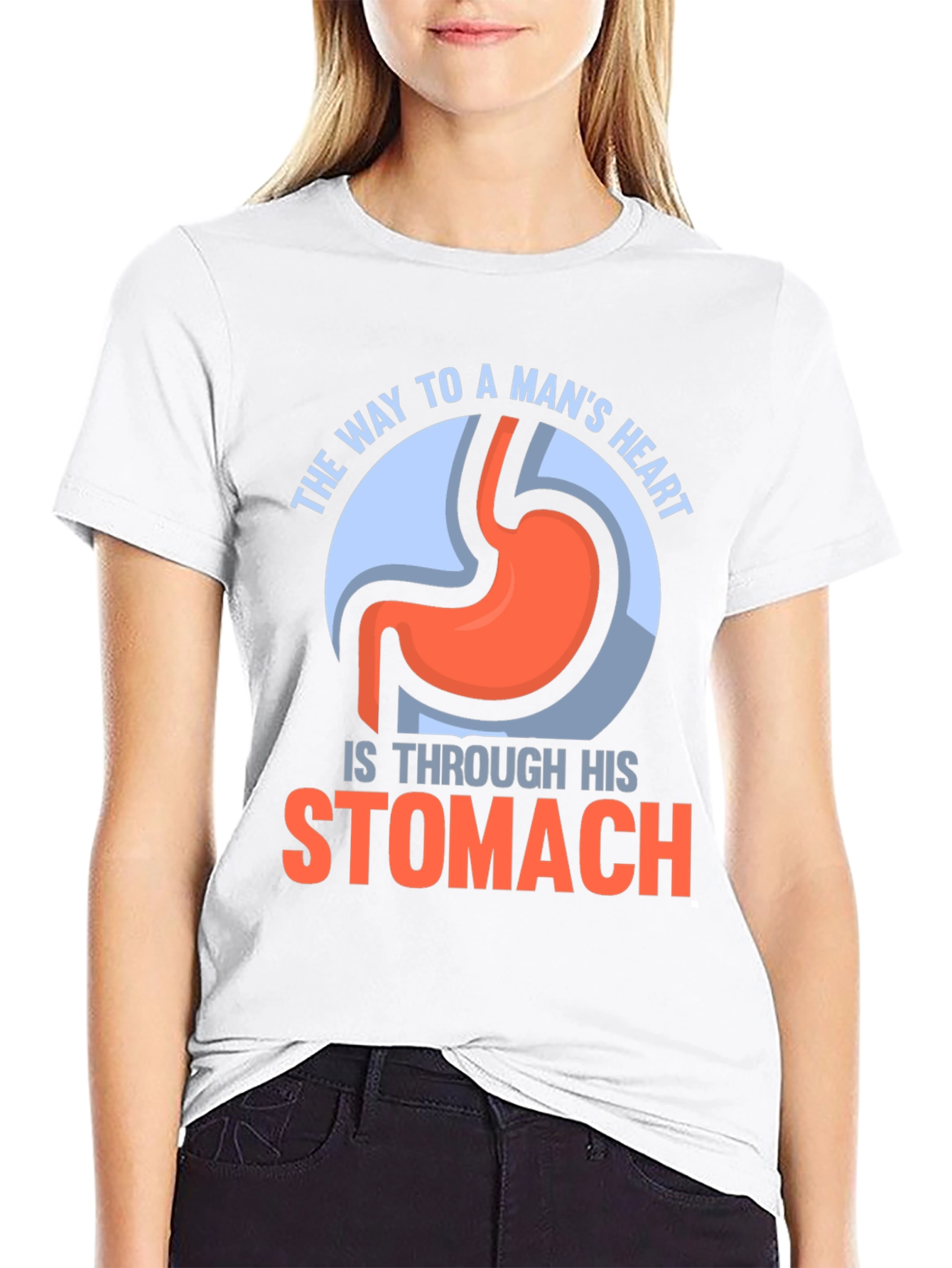 Funny Stomach T-Shirt - Way To A Mans Heart