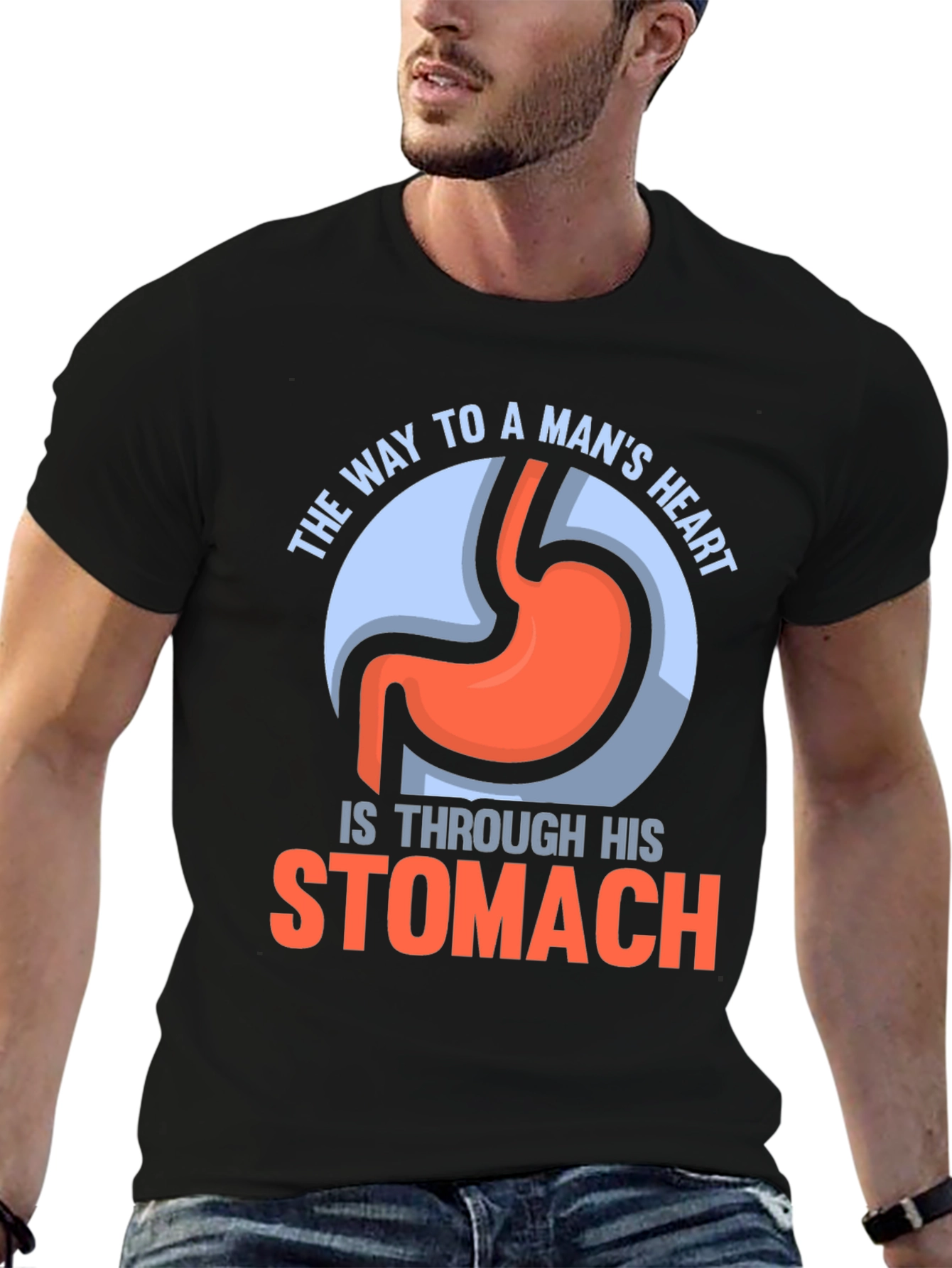Funny Stomach T-Shirt - Way To A Mans Heart