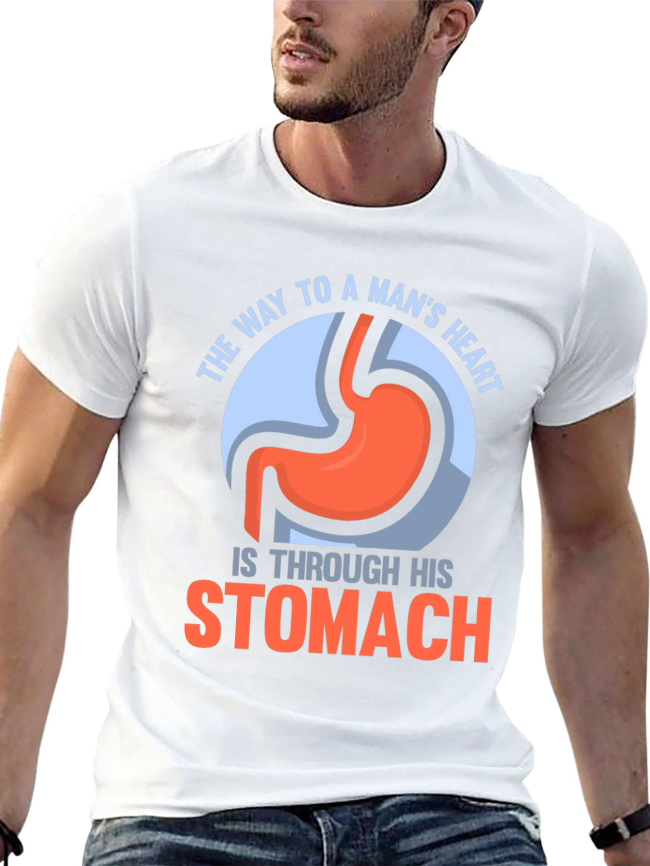 Funny Stomach T-Shirt - Way To A Mans Heart