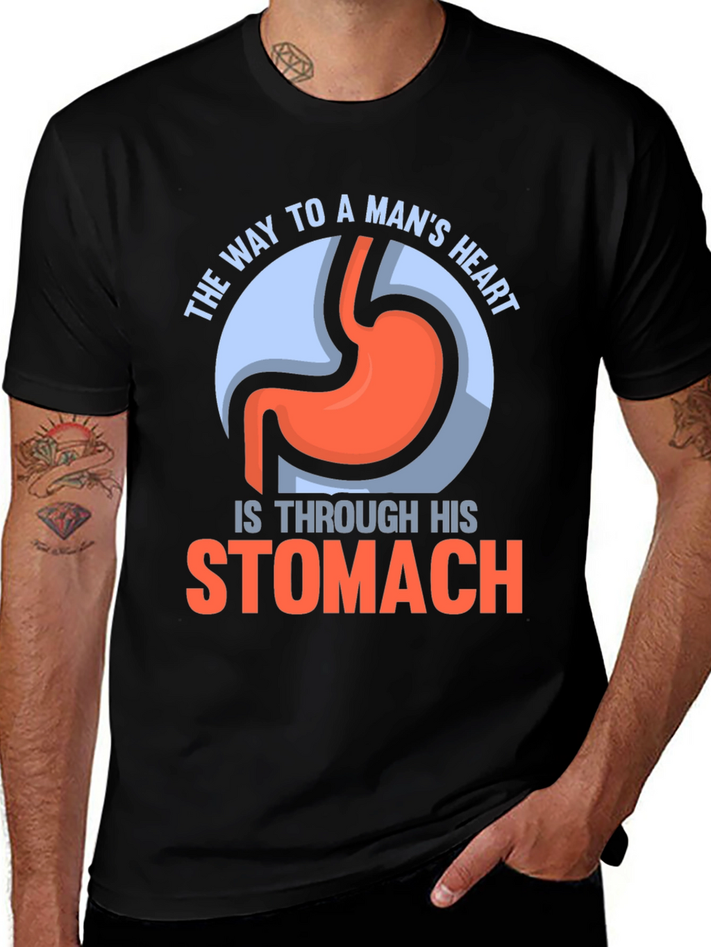 Funny Stomach T-Shirt - Way To A Mans Heart