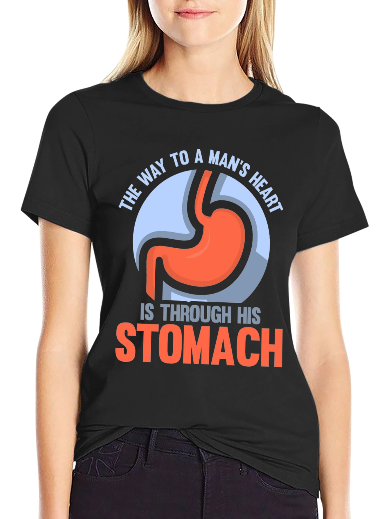 Funny Stomach T-Shirt - Way To A Mans Heart