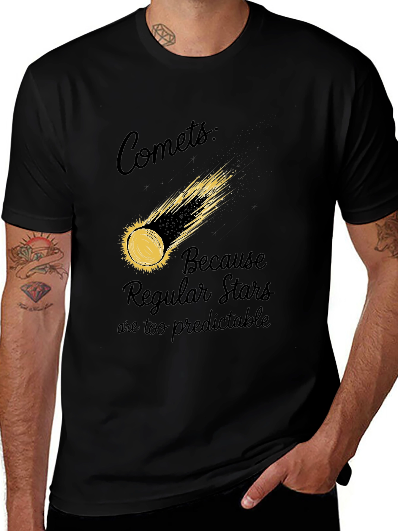 Comets Tee: Regular Stars Are Predictable - Graphic T-Shirt
