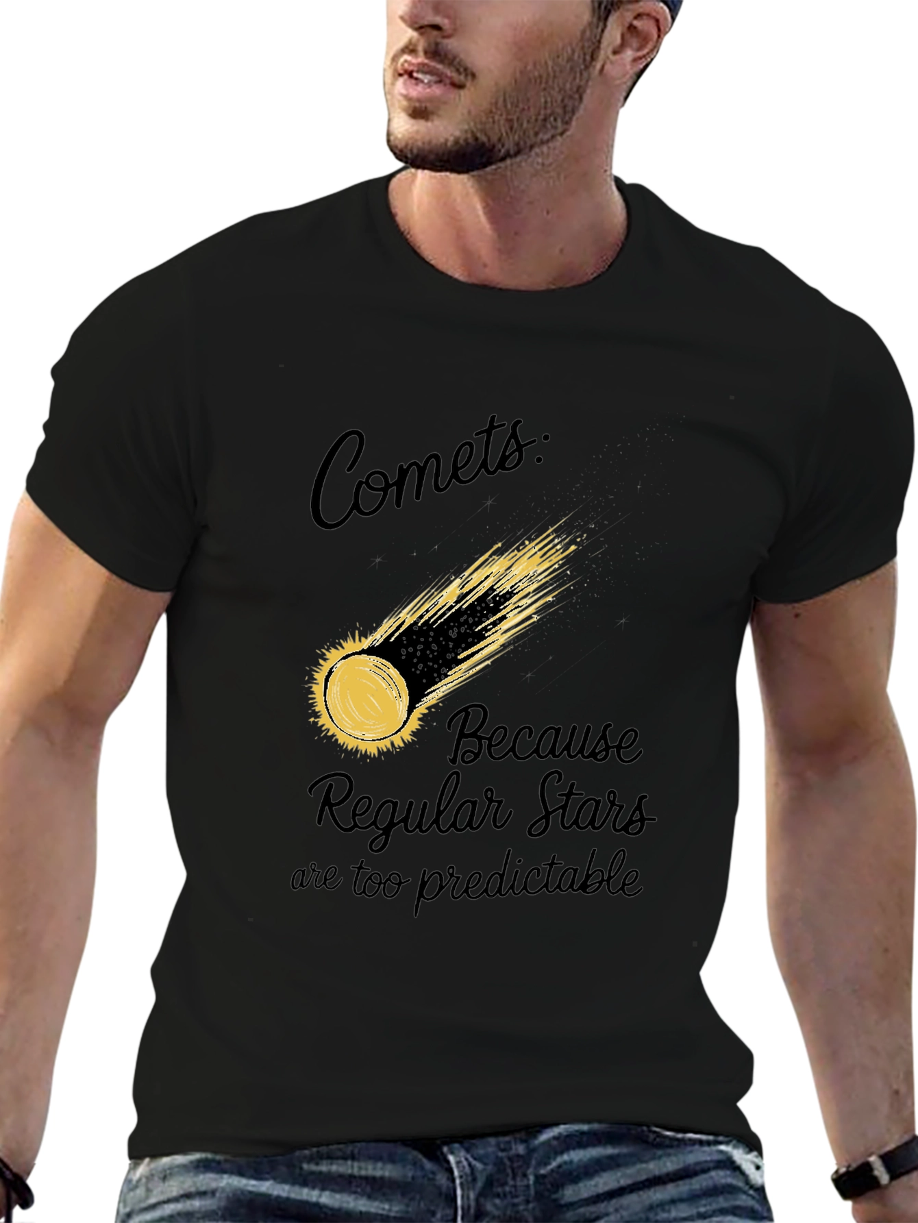 Comets Tee: Regular Stars Are Predictable - Graphic T-Shirt