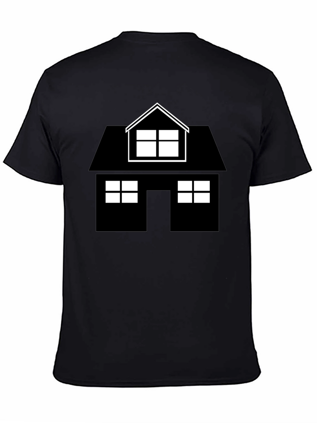 House Graphic Tee - Black Cotton Casual Shirt