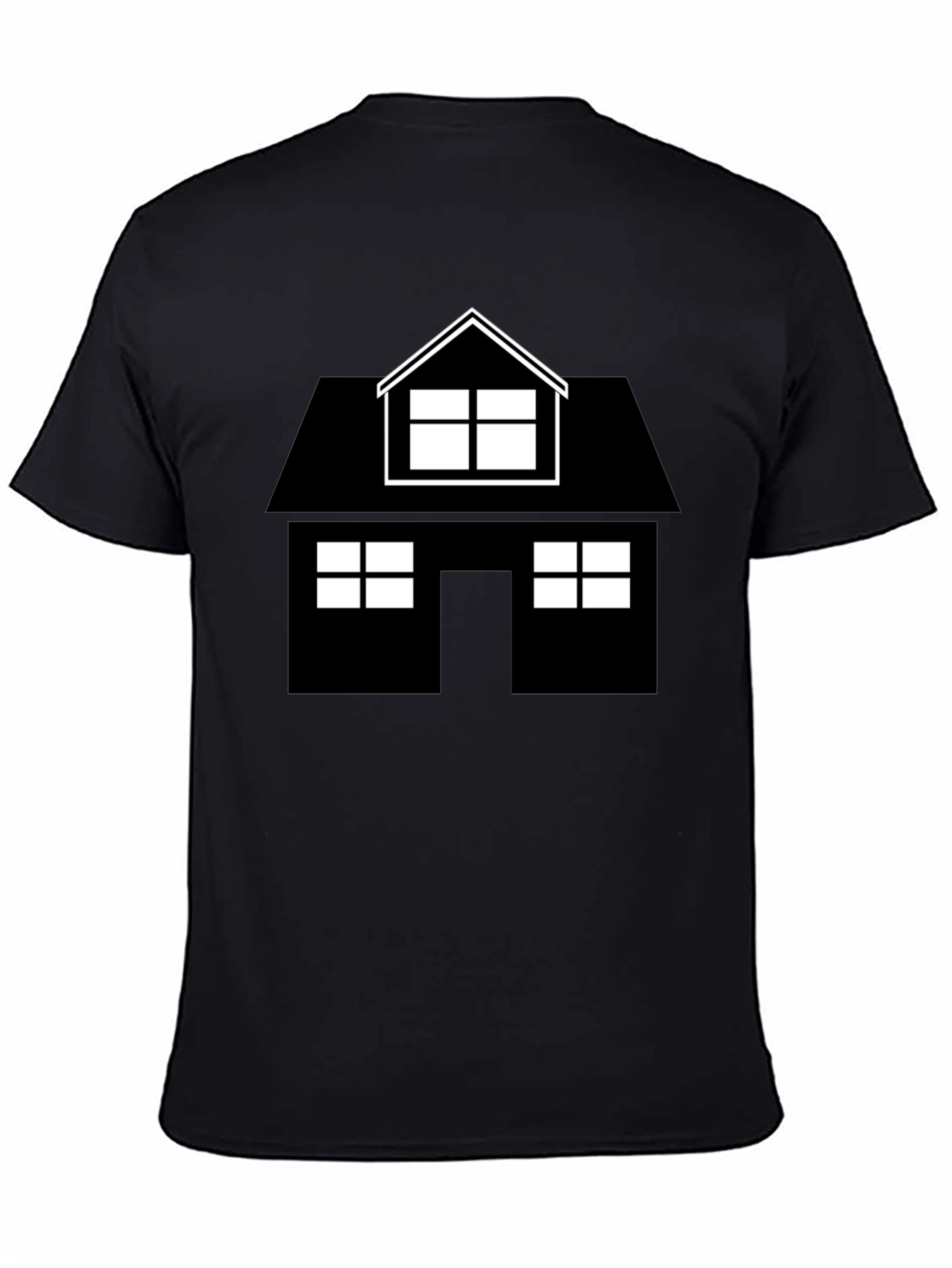 House Graphic Tee - Black Cotton Casual Shirt