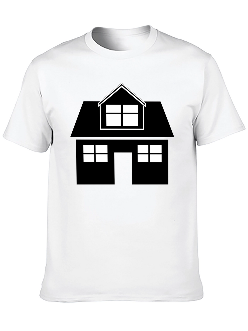 House Graphic Tee - Black Cotton Casual Shirt