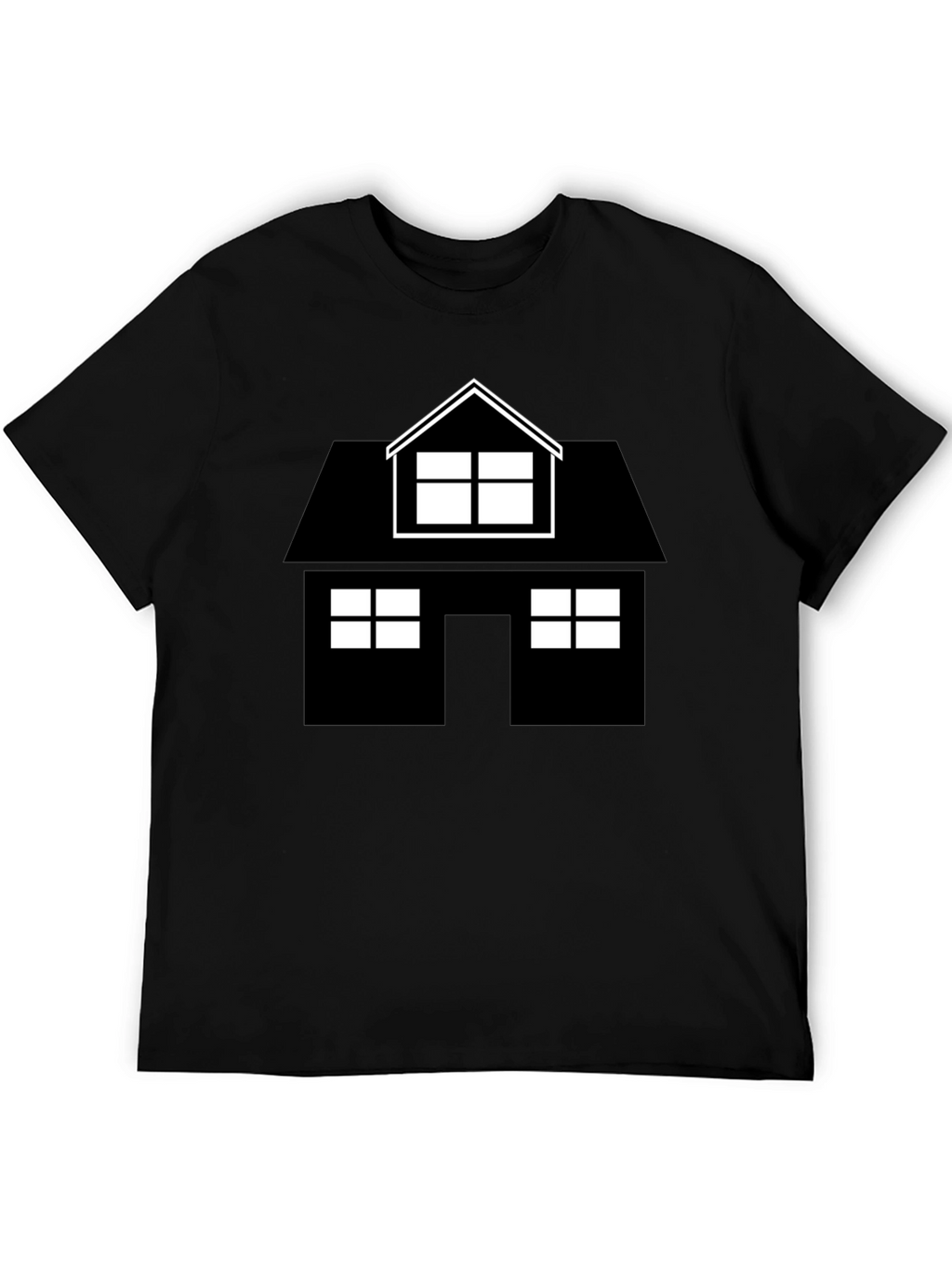 House Graphic Tee - Black Cotton Casual Shirt