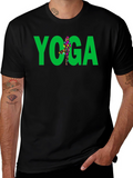 Yoga Floral Pose Graphic Tee - Black