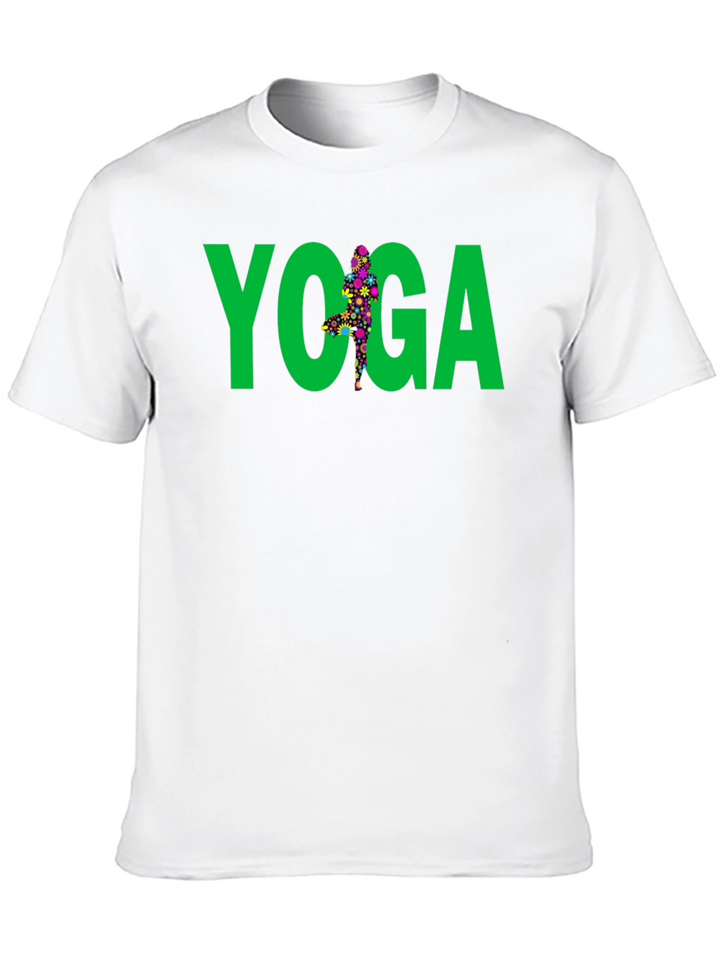 Yoga Floral Pose Graphic Tee - Black