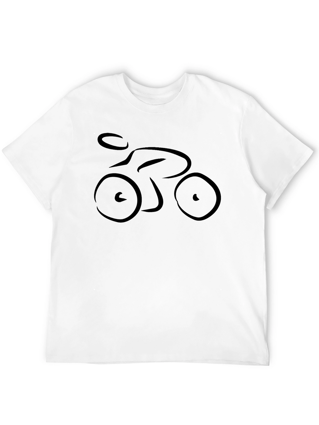 Minimalist Bicycle Rider Graphic Black T-Shirt