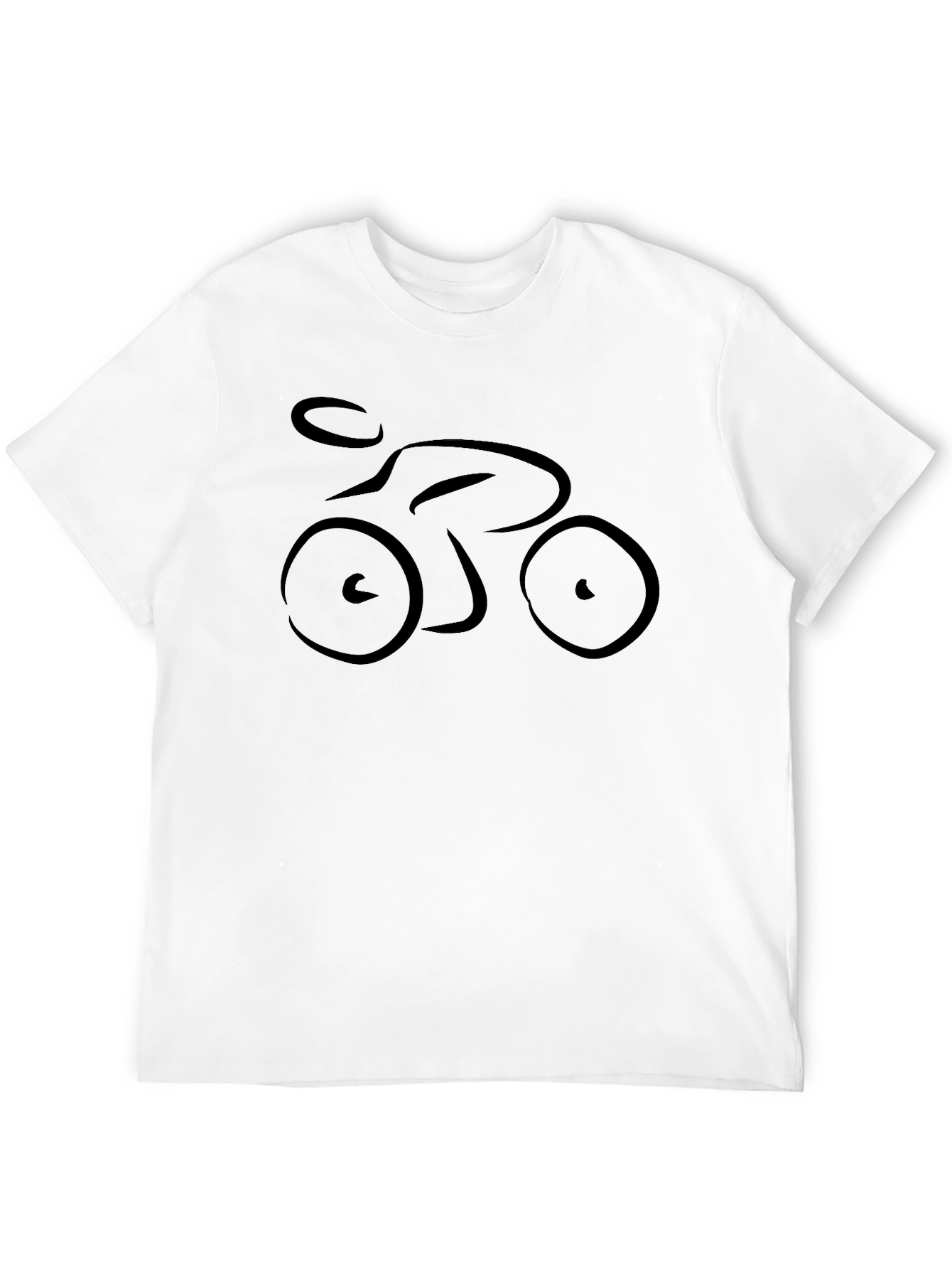 Minimalist Bicycle Rider Graphic Black T-Shirt