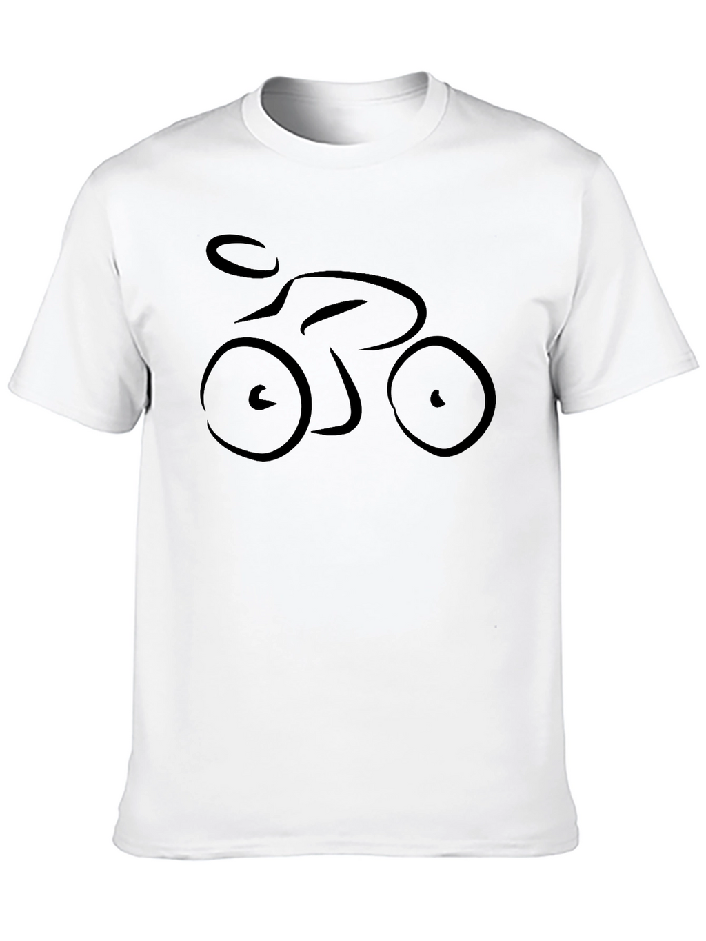 Minimalist Bicycle Rider Graphic Black T-Shirt