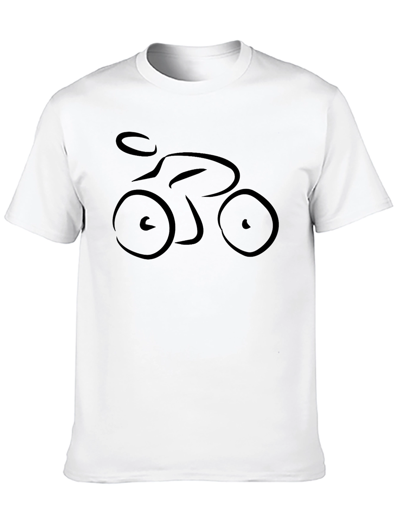 Minimalist Bicycle Rider Graphic Black T-Shirt