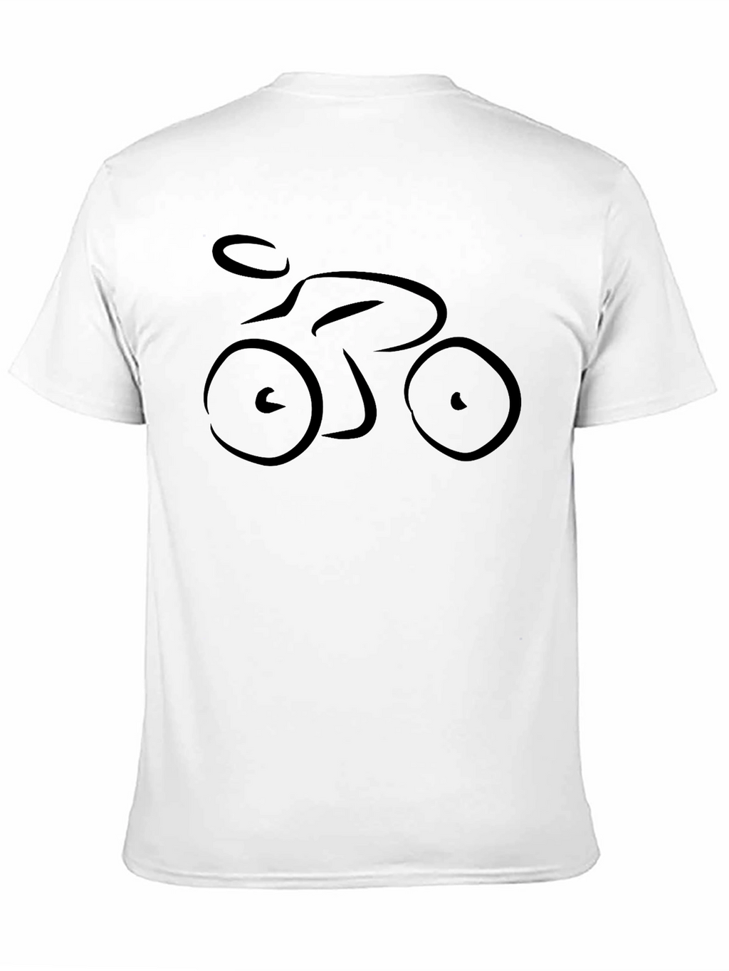 Minimalist Bicycle Rider Graphic Black T-Shirt