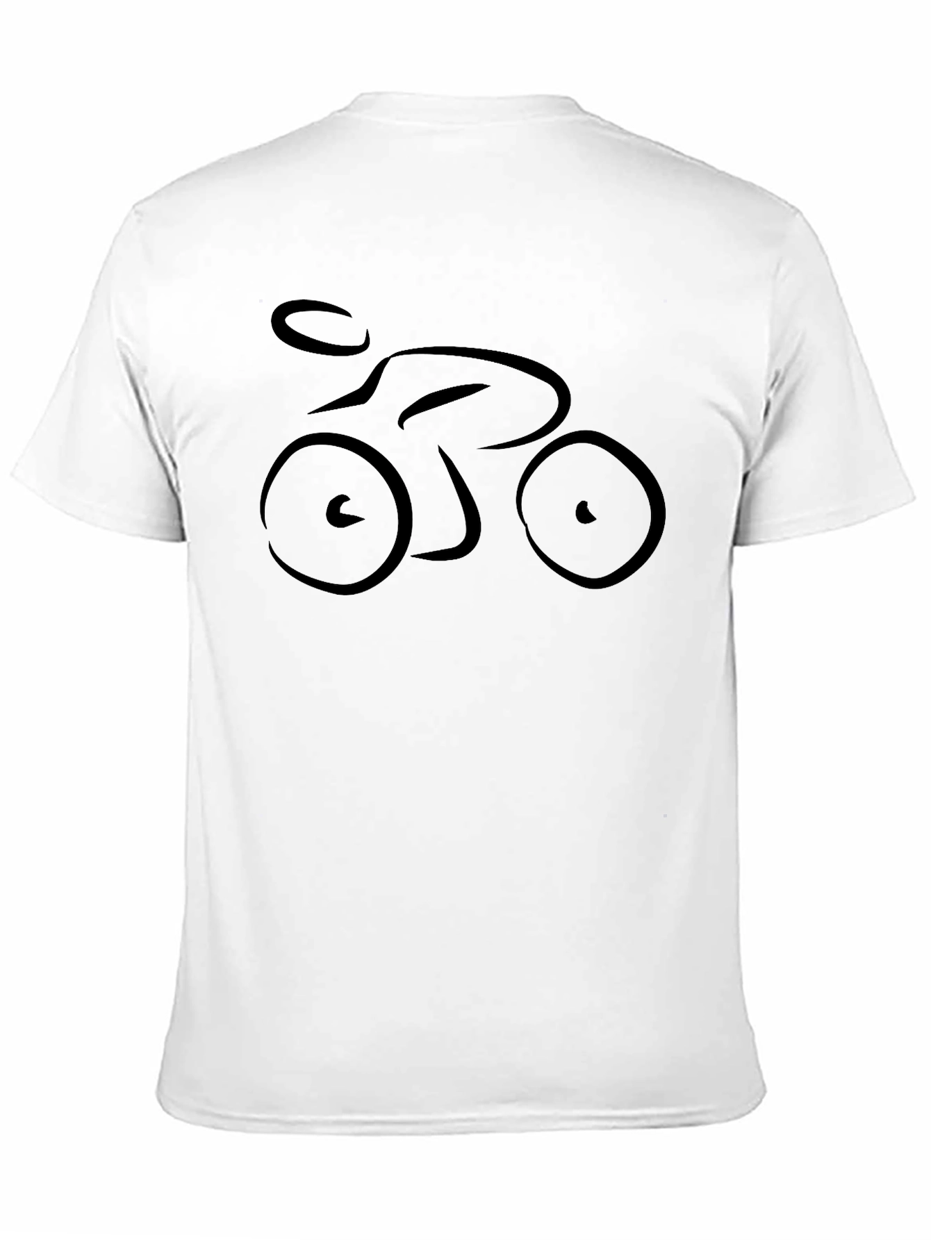 Minimalist Bicycle Rider Graphic Black T-Shirt