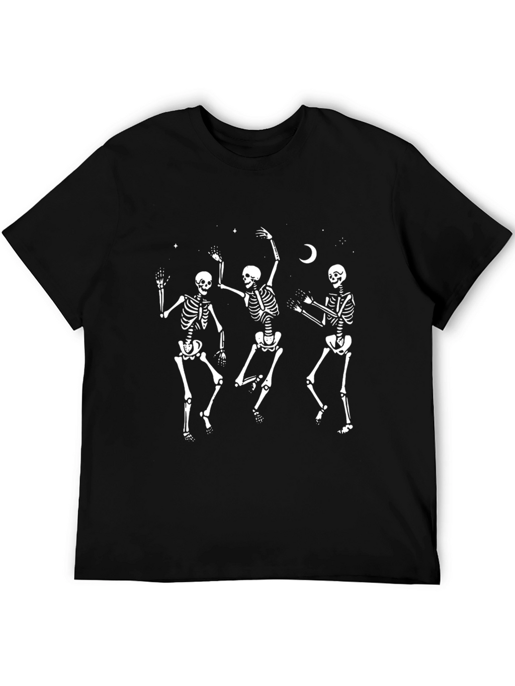 Dancing Skeletons Graphic Tee - Black Cotton T-Shirt