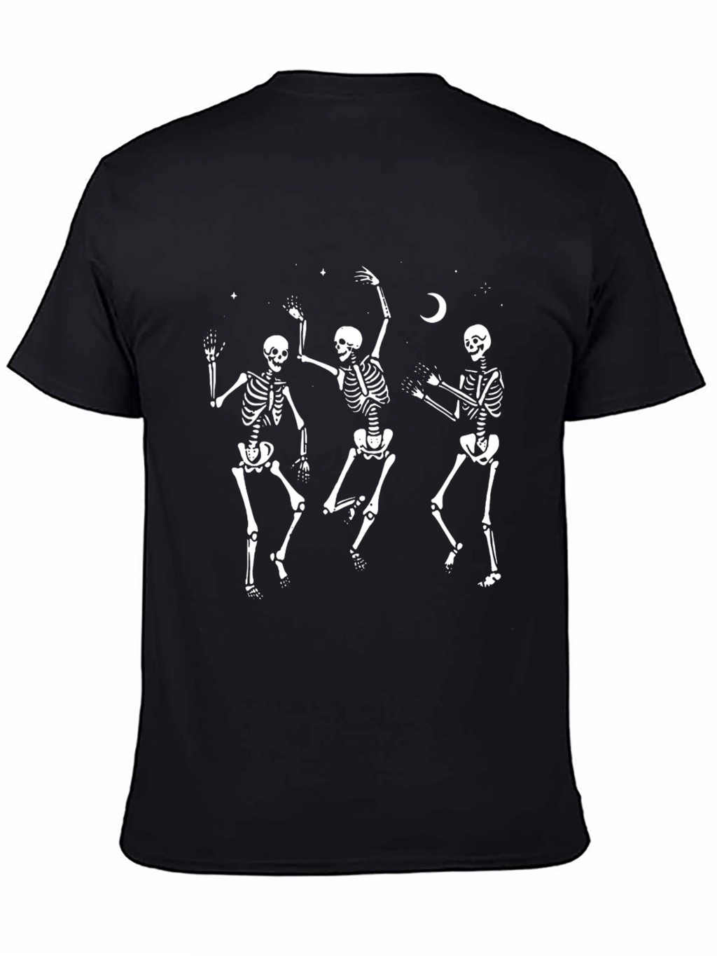 Dancing Skeletons Graphic Tee - Black Cotton T-Shirt