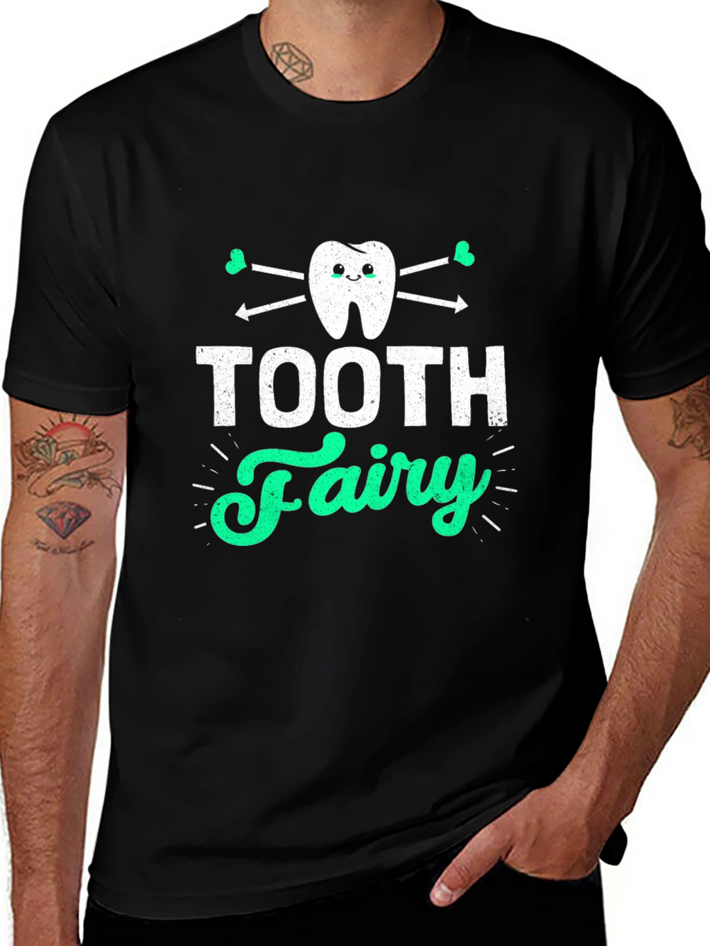 Tooth Fairy Graphic Tee - Black Cotton T-Shirt