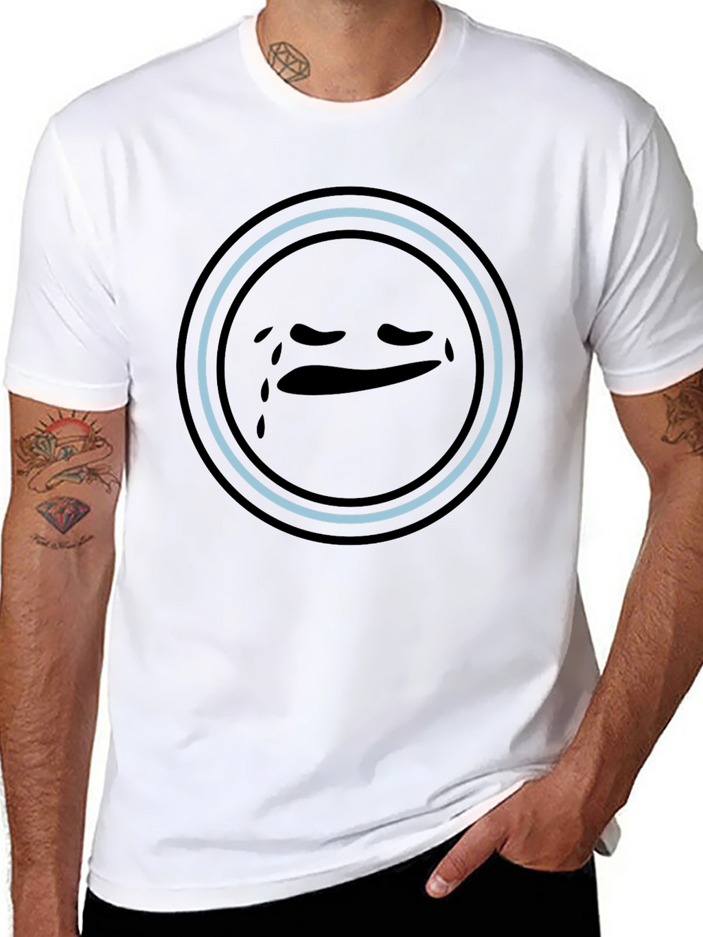 Sad Emoji Graphic Tee - Unisex Black T-Shirt