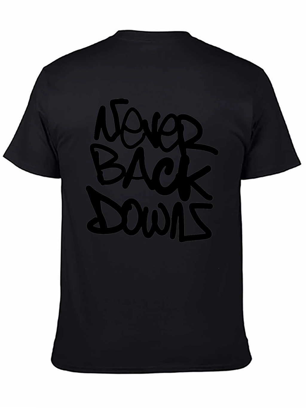 Never Back Down Black Graphic Tee for Men