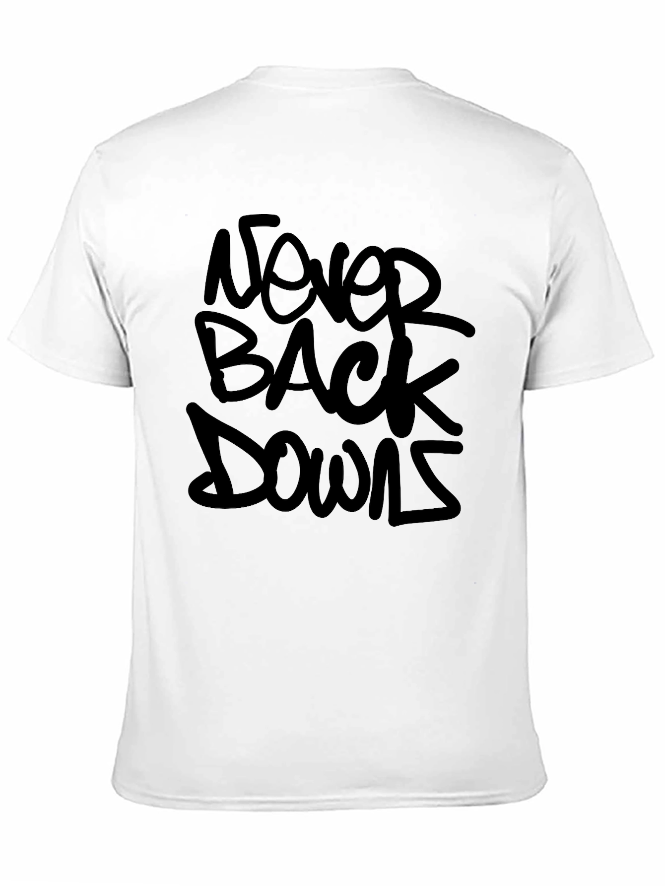 Never Back Down Black Graphic Tee for Men