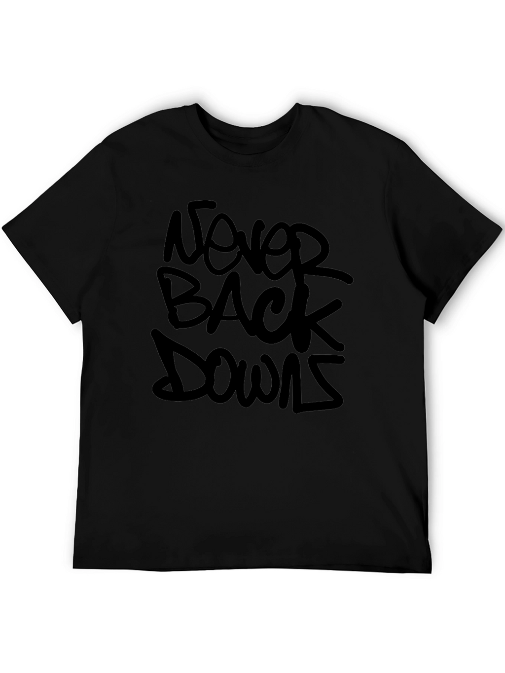 Never Back Down Black Graphic Tee for Men