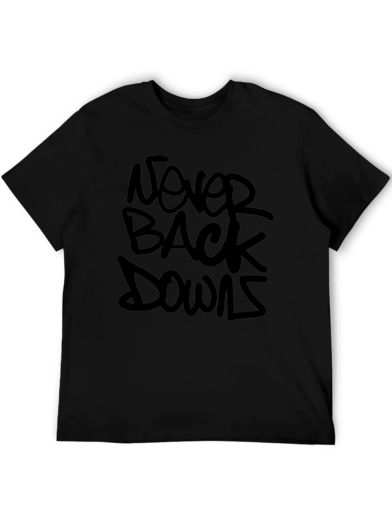 Never Back Down Black Graphic Tee for Men